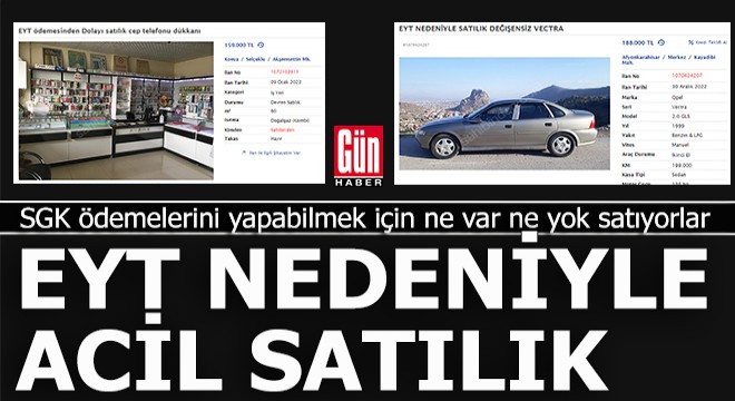  EYT nedeniyle acil satılık 