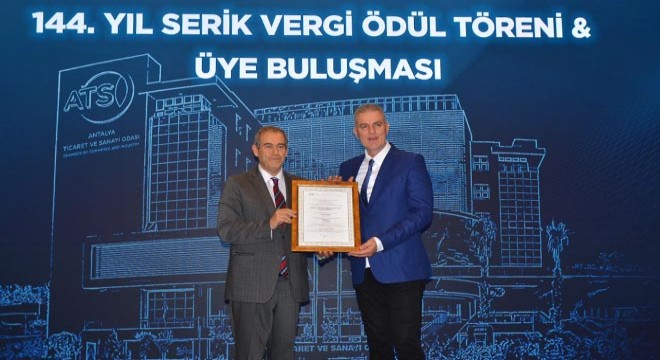 ATSO’nun 144’üncü yılı kapsamında Serik’te vergi ödül töreni düzenlendi
