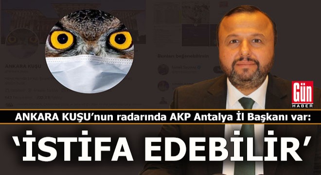 Ankara Kuşu, AKP Antalya İl Başkanı için  İstifa edebilir  diye yazdı