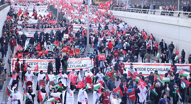 Ankara da  Gazze ye destek  mitingi
