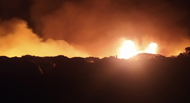 Ankara da çöplükte patlama sonrası yangın