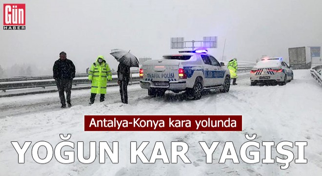 Antalya-Konya kara yolunda yoğun kar