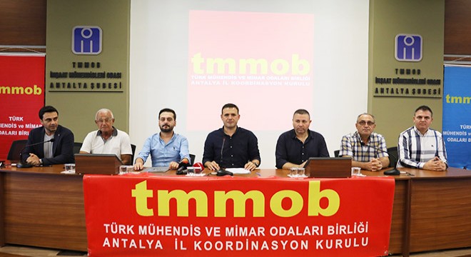 Antalya TMMOB da  plan tadilatı  çatlağı
