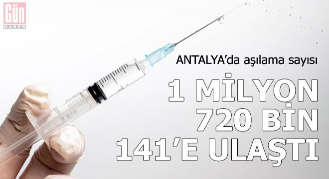 Antalya da aşılama sayısı 1 milyon 720 bin 141 e ulaştı