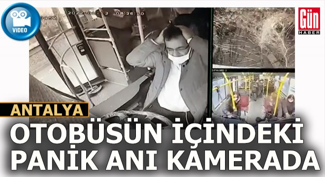Antalya da halk otobüsünün kaza anı kameralara böyle yansıdı