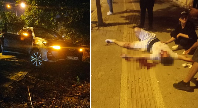 Antalya'da kaldırımdaki yayaya otomobil çarptı