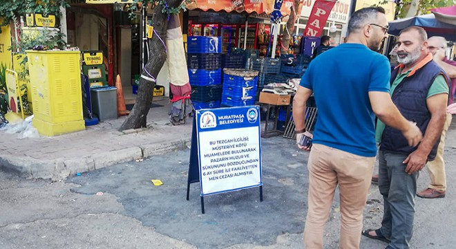 Antalya da müşteriyi darbeden pazarcıya  pazar  yasağı