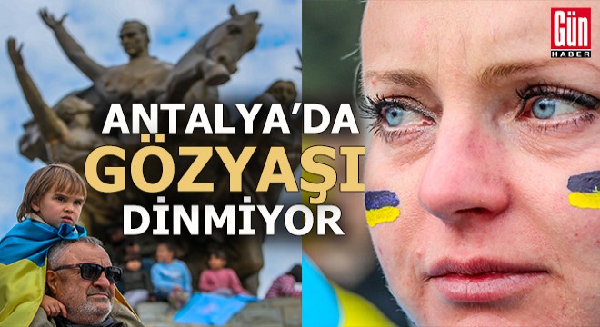 Antalya daki Ukraynalılardan savaş protestosu