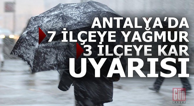 Antalya için kar ve yağmur uyarısı