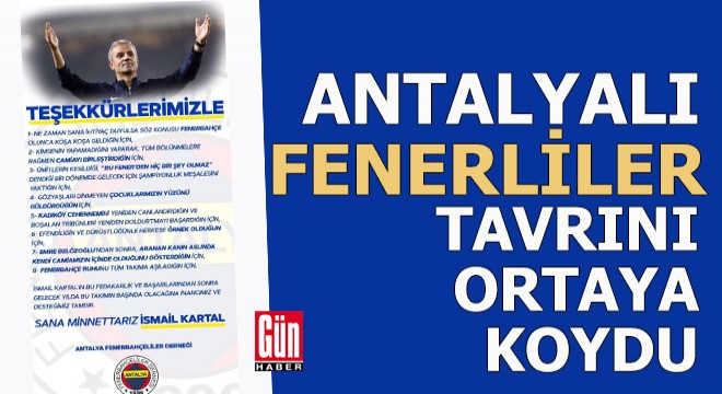 Antalyalı Fenerbahçeliler bildiri yayınladı
