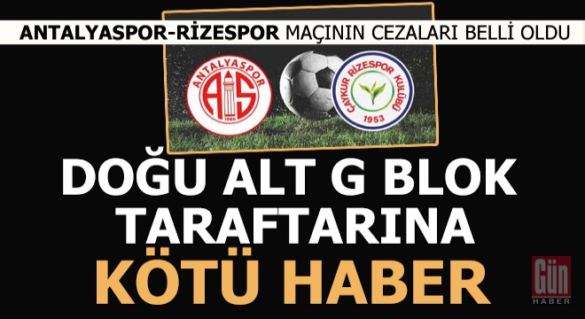 Antalyaspor taraftarının ve kulübün cezası kesildi