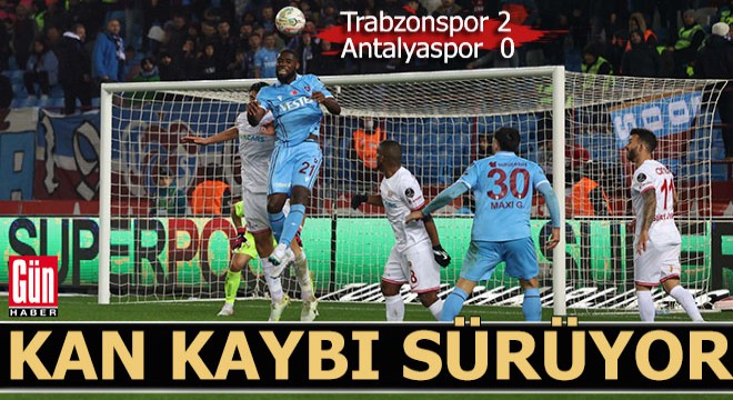 Antalyaspor un puan kaybı sürüyor; Trabzonspor - Antalyaspor: 2-0