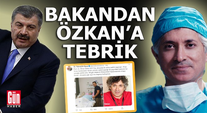Bakan Koca dan Prof. Dr. Özkan a nakil tebriği