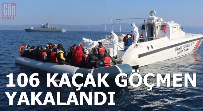 Balıkesir’de 106 kaçak göçmen kurtarıldı