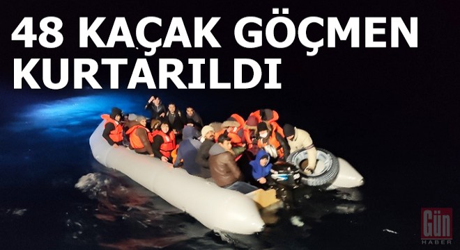 Balıkesir de 48 kaçak göçmen kurtarıldı