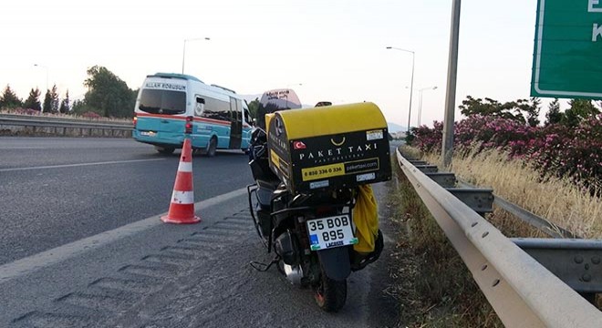 Bariyere çarpan motosikletin sürücüsü motokurye öldü