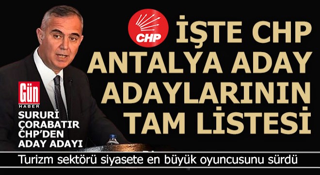 CHP nin Antalya milletvekili aday adayları listesi basına sızdı