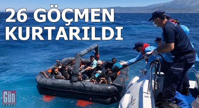 Çeşme açıklarında 26 göçmen kurtarıldı