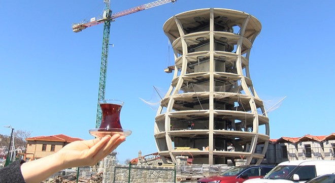 Dünyanın en büyük çay bardağı Rize de yükseliyor