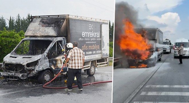 Emre Kıral Mobilya nın kamyoneti yandı