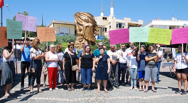 Gazipaşa da çocuk istismarı protestosu