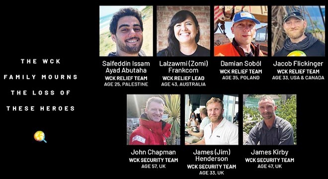 Gazze’de ölen 7 yardım çalışanının kimlikleri açıklandı