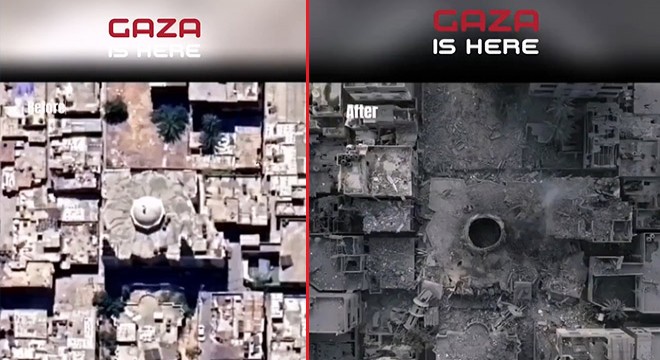 Gazze nin öncesi ve sonrası fotoğraflara yansıdı