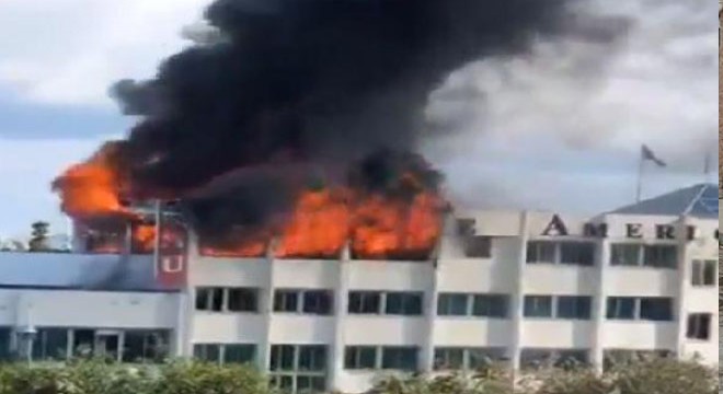 Kıbrıs ta Girne Amerikan Üniversitesi nde yangın