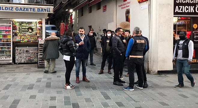 Kısıtlamaya saatler kala İstiklal Caddesi’nde güvenlik önlemi