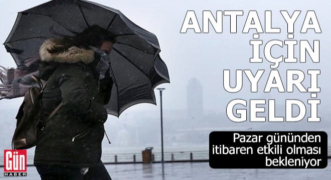Meteoroloji’den Antalya ya soğuk, fırtına ve yağmur uyarısı