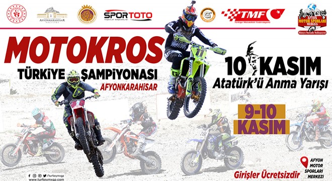 Motokrosta Türkiye şampiyonası heyecanı Afyon da