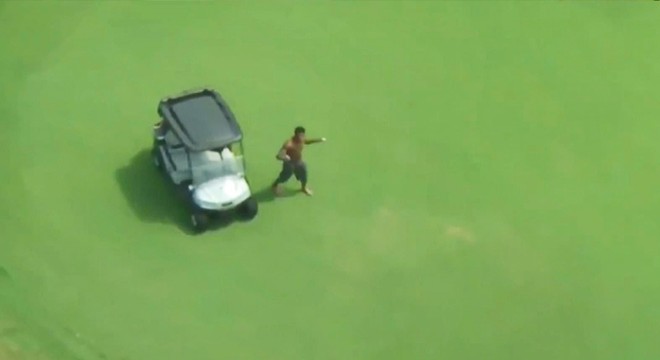 Polisten golf aracı ile kaçmaya çalıştı