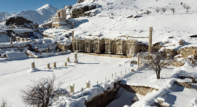 Sagalassos Antik Kenti, kar yağışıyla bembeyaz