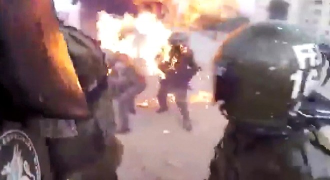 Şili’de eylemciler, polise molotof kokteyli attı