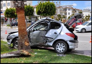 Otomobil ağaca çarptı, sürücü öldü