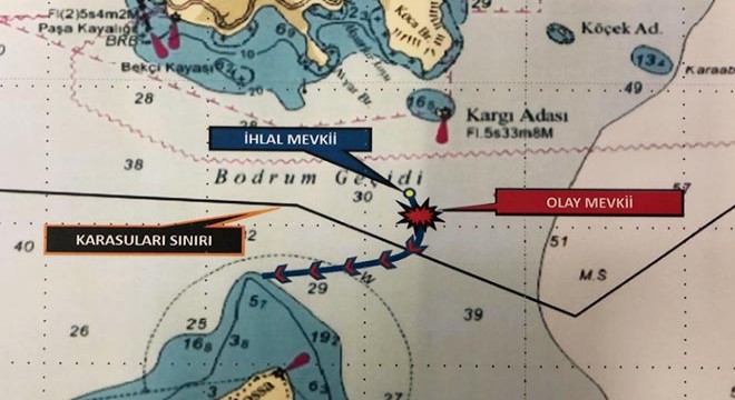 Türk karasularına giren Yunan botu, sürülerek çıkarıldı