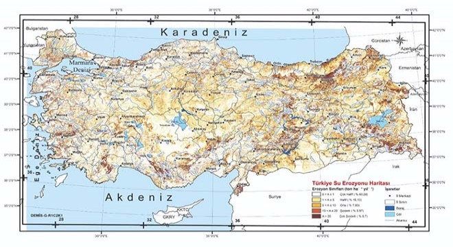 Türkiye nin su erozyon haritası güncellendi