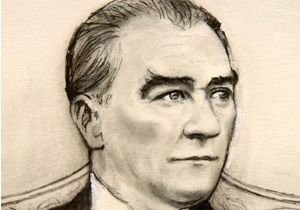    Atatürk ün en küçük portresini çizdi 