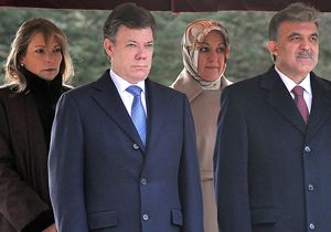 Kolombiya Cumhurbaşkanı Santos , Çankaya köşkünde