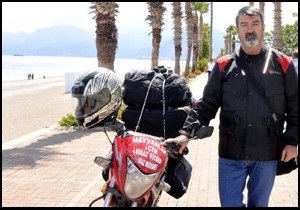 Motosikletli hayvansever Türkiye-Bakü hattında son virajda