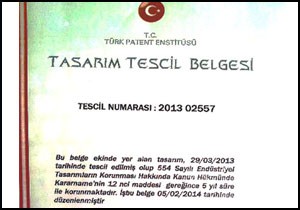 Turabi Babacan Ay Yıldız lı projesine patent aldı