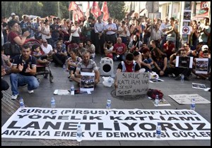 Antalya’da ‘Suruç’ protestosu