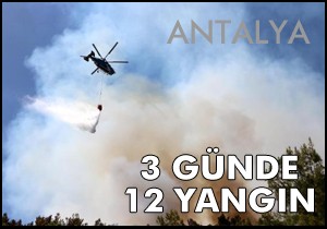 Antalya da 3 günde 12 orman yangını