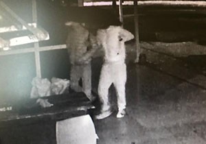 Şemsiye altına gizlenerek hırsızlık yaptılar