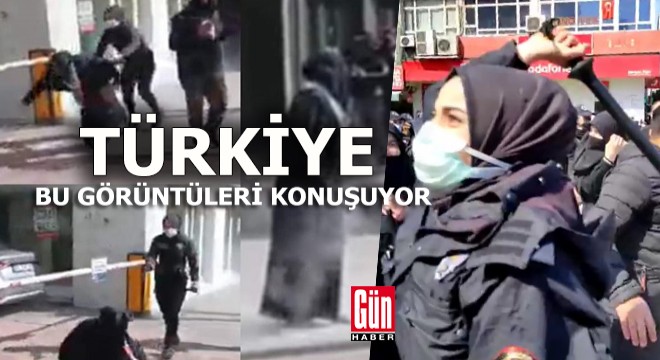  İzinsiz  yürüyüşe polis müdahalesi