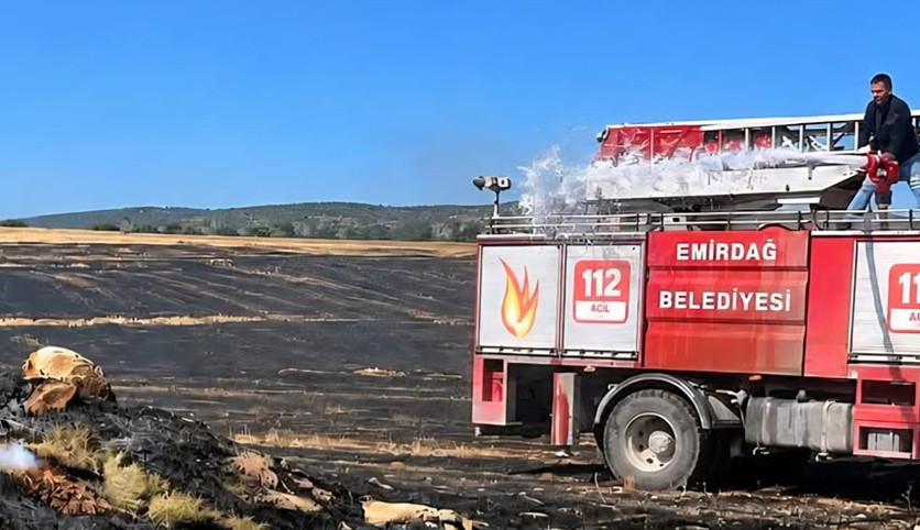 Anız yangınında 110 dekar yandı