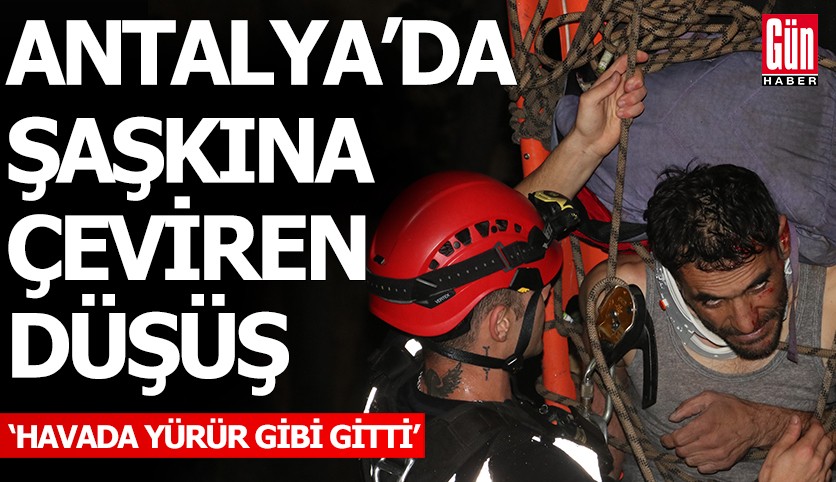Antalya’da şaşkına çeviren düşüş: Havada yürür gibi gitti