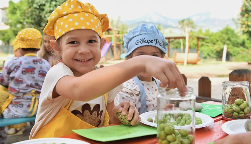 Antalya'da zeytini ekipler topladı, minik eller işledi