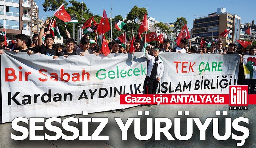Gazze için Antalya’da sessiz yürüyüş