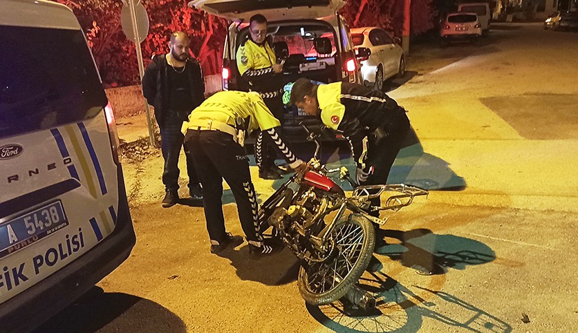 Kazaya karışan motosiklet inşaat bahçesinde bulundu